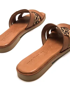 Sandalias planas de mujer en piel - mustang - FashionsVida