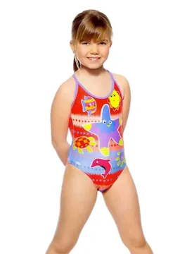 Sea Friends Swimsuit Multicoloured 9-10 Years Girls - TURBO - FashionsVida