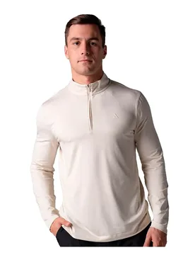 Pullover Half Zip Sweatshirt Beige XL - JOOLA - FashionsVida