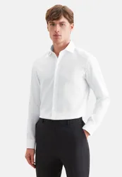 Slim Business Hemd Struktur Weiß 43