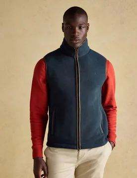 Fleece Funnel Neck Gilet Navy male - Joules - FashionsVida