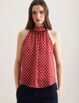 Blusentop mit Tupfenprint Rot 38 - Seidensticker - FashionsVida