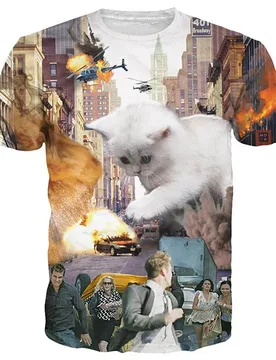 Animal 3D Print Funny Cat T-shirt Men Loose O-Neck Short Sleeve Tees Fashion Casual Streetwear Harajuku T Shirt Kids Clothing - Aliexpress - FashionsVida