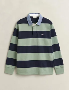 Polo de hombre de manga larga con rayas - Gant - FashionsVida