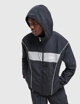 Mens Trackside Woven Jacket - Nero, nero nero Uomo taglia XL - New Balance - FashionsVida