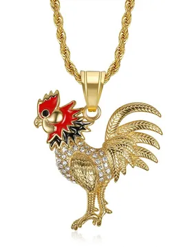 Hip Hop Iced Out Bling Rooster Pendant Necklace Gold Color Stainless Steel Chains For Men Women Animal Jewelry Dropshipping - Aliexpress - FashionsVida