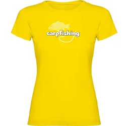 Carpfishing Short Sleeve T-shirt Yellow M Women