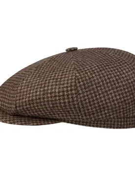 Hatteras Spilsby Sustainable Flat Cap by - grey-brown - Size: S (54-55 cm) - Stetson - FashionsVida