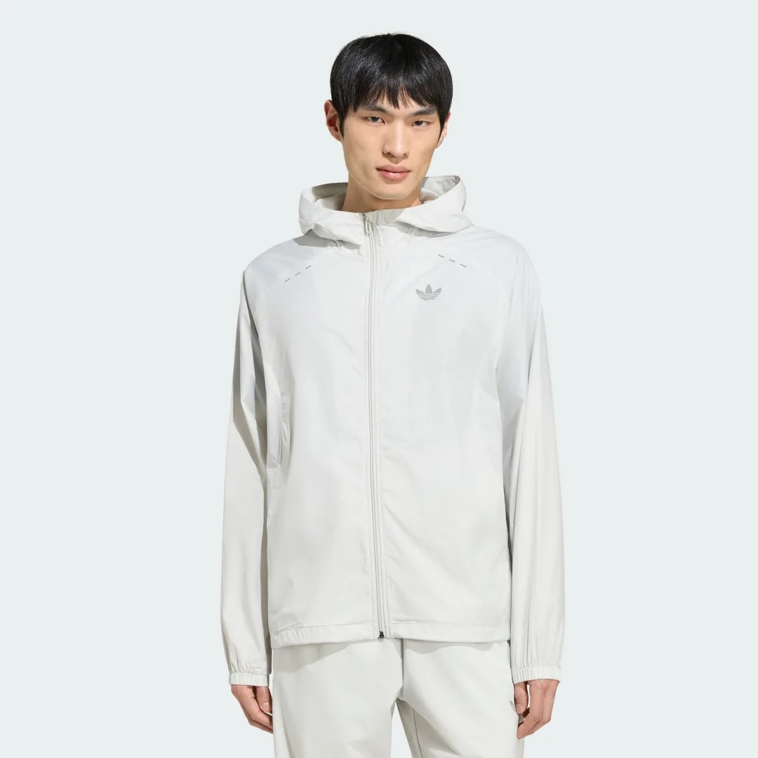 TRACK TOP TECH TREFOIL ESSENTIALS HOODED FULL ZIP S Orbit Grey - Adidas - FashionsVida