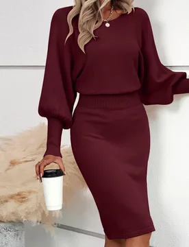 Vestido de punto de manga murciélago XS - Shein - FashionsVida