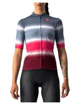 Maglia A Maniche Corte Dolce Light Steel Blue / Bordeaux - Castelli - FashionsVida
