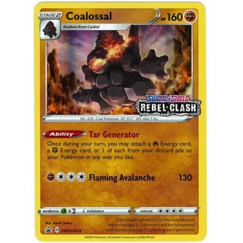 Pokemon Sword & Shield Promo SWSH024 Coalossal - Pokémon - FashionsVida