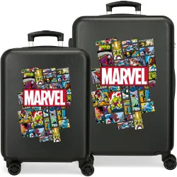 Juego de maletas (cabina y mediana) comic marvel rígidas con capacidad de 104l
