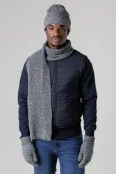 Mens Knit Hat, Scarf and Gloves Set - - Size: ONESIZE