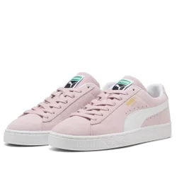 Suede Classic Womens Misty Pink/white Trainers - Size Uk 4