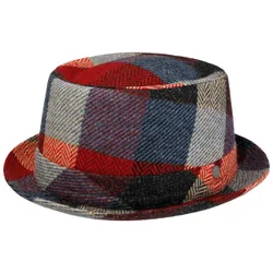 Lindsburgh Colour Pork Pie Wool Hat by - blue-red - Size: S (54-55 cm)