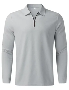 Men Solid Zipper Long Sleeve Polo T Shirt Casual Loose Version Daily Outdoor Street Style Trendy Comfortable Male Clothing Tops - Aliexpress - FashionsVida