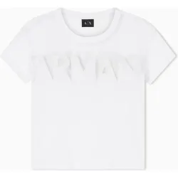 Camiseta de mujer cropped con logo maxi