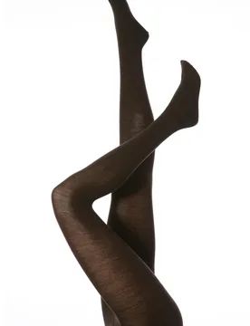 Pair Dark Brown Soft Merino Wool Tights Ladies Medium - - Brown - Size: Medium - Falke - FashionsVida