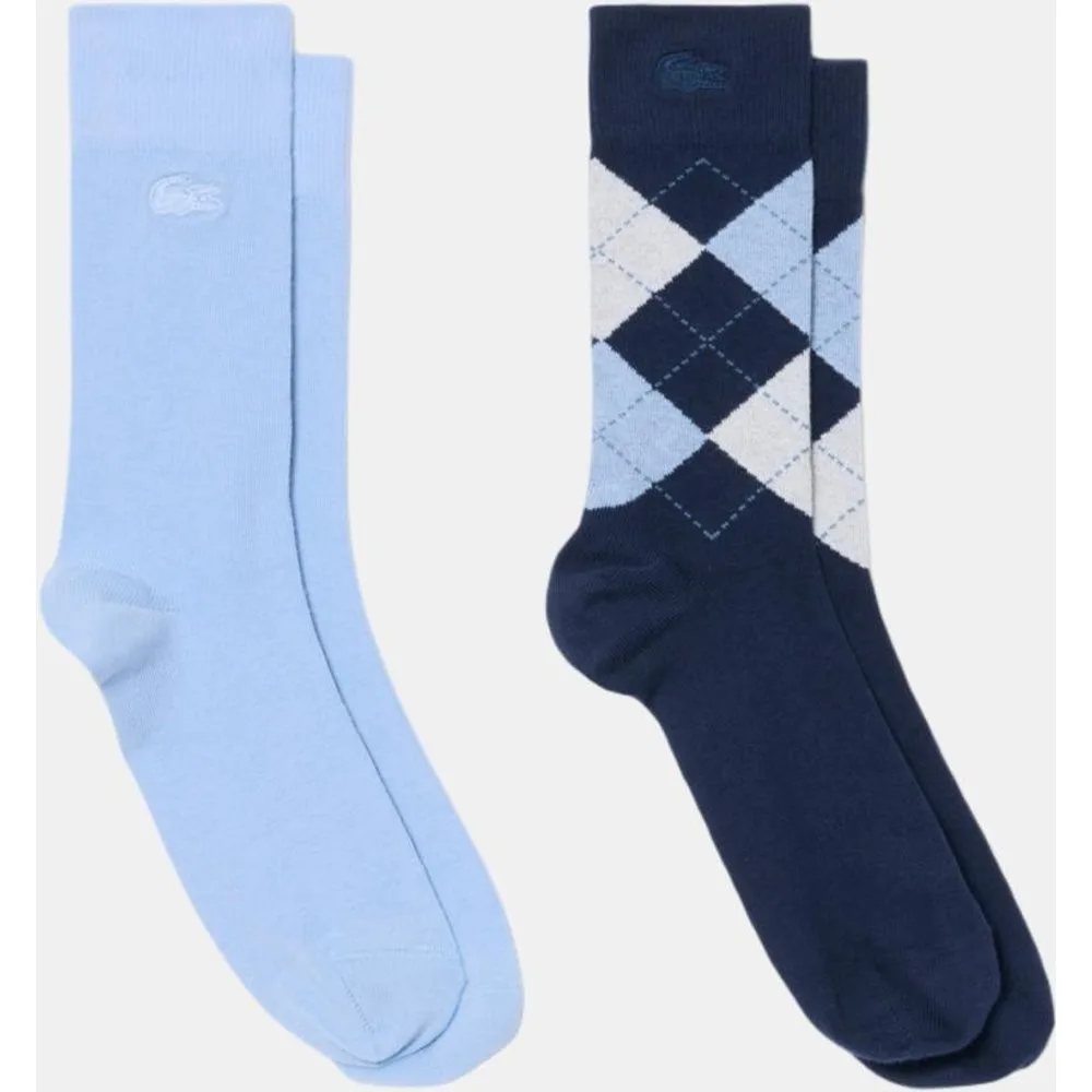 Pack de dos pares de calcetines de hombre de algodón con rombos - Lacoste - FashionsVida