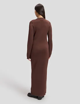Regular Knitted Maxi Dress Shaved Chocolate Größe S female - Lee - FashionsVida