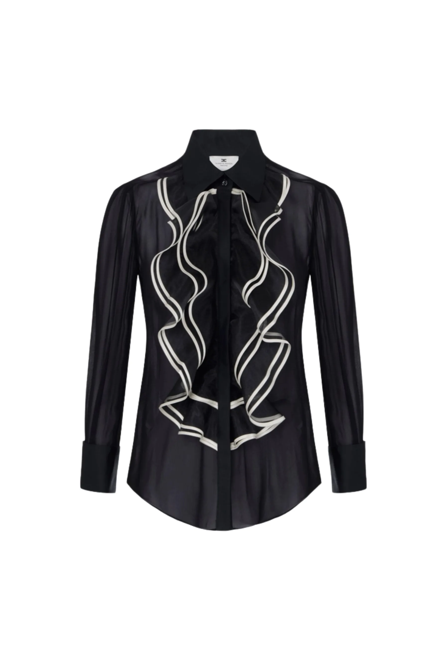 CAMICIA IN GEOGETTE CON RUCHES - Elisabetta Franchi - FashionsVida