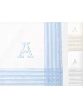Estuche 3 pañuelos de hombre en algodón con inicial - Guasch - FashionsVida