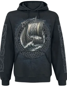 Kapuzenpullover - Viking Norsemen - S bis 4XL - für Männer - Größe 4XL - schwarz - Männer - male - Spiral - FashionsVida