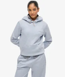 Superdry Damen Baumwolle Essential Kapuzenpullover Mit Logostickerei, Hellblau, Größe: 36