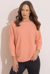 Women's Batwing Jumper in Peach Size: 2XL - Peach - Size: 2XL