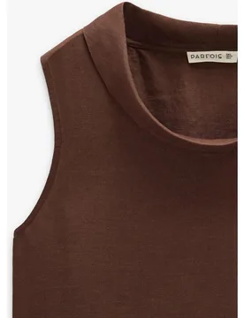 Vestido largo 100% lino con cuello drapeado - Parfois - FashionsVida