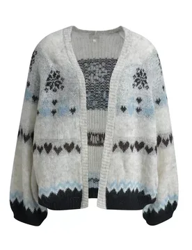 OPEN CARDIGAN W/ INTARSIA 1/1 RAGLA feale - M - FashionsVida