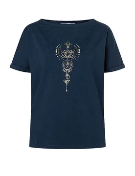 Camiseta de yoga para mujer Eka Padma azul oscuro M - Spirit Of Om - FashionsVida