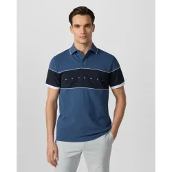 Polo de hombre manga corta franja contraste pecho tallas grandes