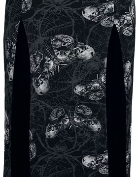 Gothic Langer Rock - Web Of Poison Maxi Skirt - 3XL - für Damen - Größe 3XL - schwarz/grau - Frauen - female - Alchemy by Killstar - FashionsVida