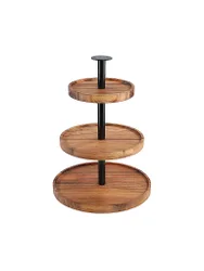 Etagere a 2 piani 35 cm Acacia Marrone Scuro marrone