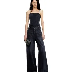 Mono de mujer denim con cierre de cremallera