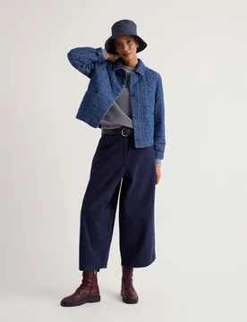 Cord Quilted Collared Jacket Blue Denim female - Seasalt cornwall - FashionsVida