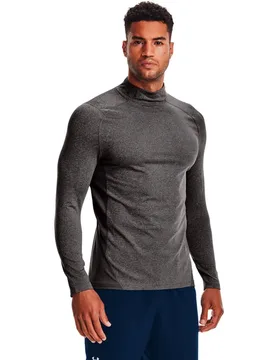 T-shirt à Manches Longues Coldgear Armour Fitted Mock Charcoal Light Heather / Black 3XL - Under armour - FashionsVida