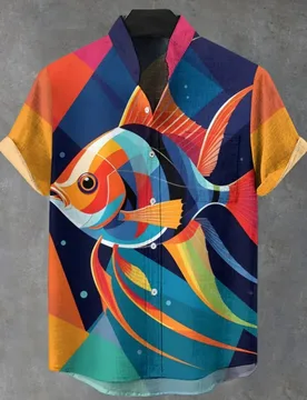 Summer Men's Short Sleeve Shirt Fashionable Stand up Collar Hawaiian Beach Clothing Abstract Printed Linen plus Size - Aliexpress - FashionsVida