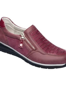 Komfort-Halbschuh „Irene“ rot 37 Damen - wonderwalk - FashionsVida