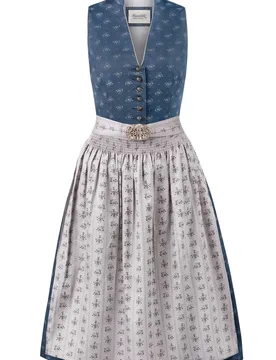 Dirndl Amalie2 (dunkelblau-grau, Gr. 38) von Heimatgwand für Damen, 100% Baumwolle - Stockerpoint - FashionsVida