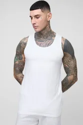Herren Tall Regular Fit Basic Unterhemd White Größe Large