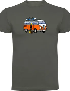 T-shirt à Manches Courtes Hippie Van Snowboard Dark Army Green 3XL - Kruskis - FashionsVida