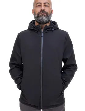 Giubbino nero con cappuccio softshell 19 XL - SEVENOAKS - FashionsVida