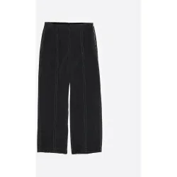 Pantalones rectos de mujer pespunteado liso