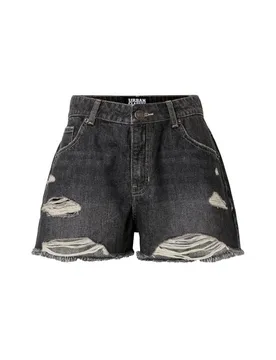 Short - Ladies Destroyed Denim Shorts - 27 bis 31 - für Damen - Größe 28 - schwarz - Frauen - female - Urban classics - FashionsVida