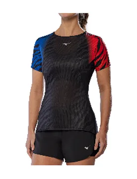 Dryaeroflow Graphic Laufshirt Damen Oni Red Gr. XS - Mizuno - FashionsVida