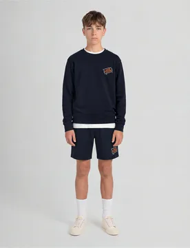 Men's Highlander Graphic Sweat Short in Dark Navy - Lyle & Scott - FashionsVida