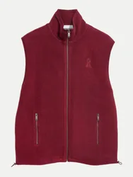Fleece Weste aus Baumwolle Rot M